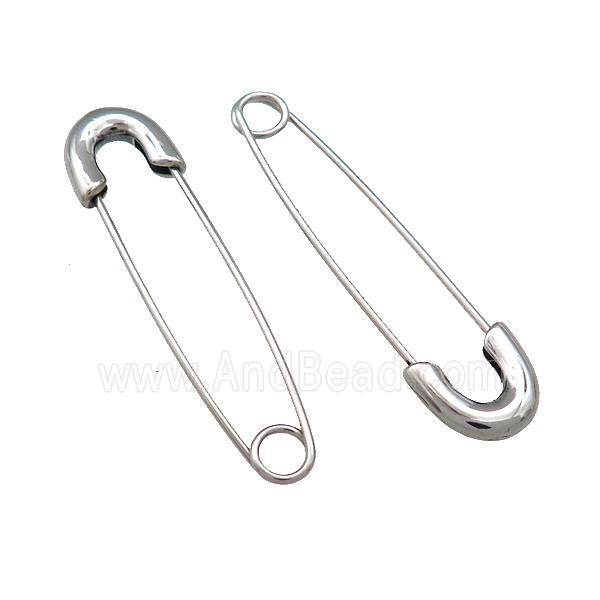 Stainless Steel Safety Pins Antique Silver