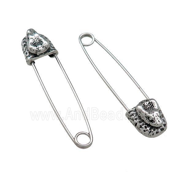 Stainless Steel Safety Pins Antique Silver