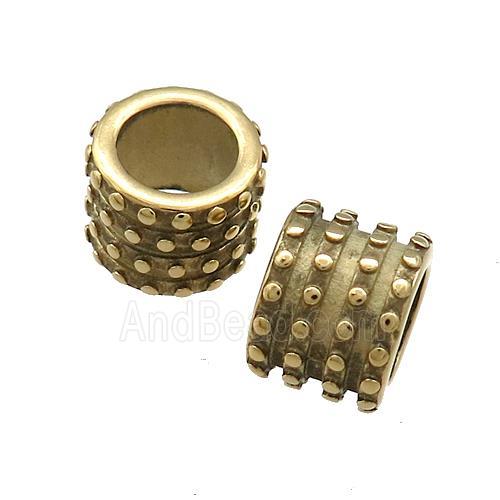 Stainless Steel Column Beads Tube Large Hole Gold Plated