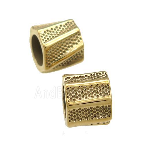 Stainless Steel Tube Beads Gold Plated