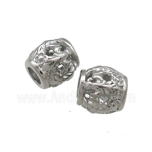 Raw Titanium Steel Barrel Beads Large Hole Hollow