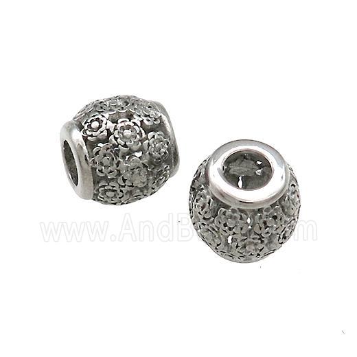 Raw Titanium Steel Barrel Beads Large Hole Hollow