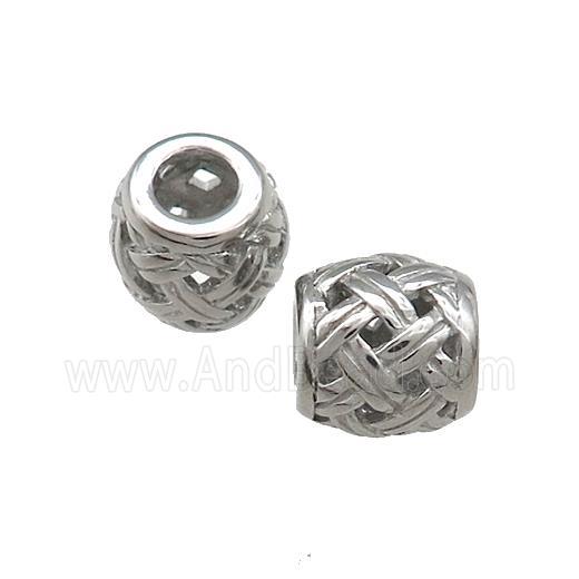 Raw Titanium Steel Barrel Beads Large Hole Hollow