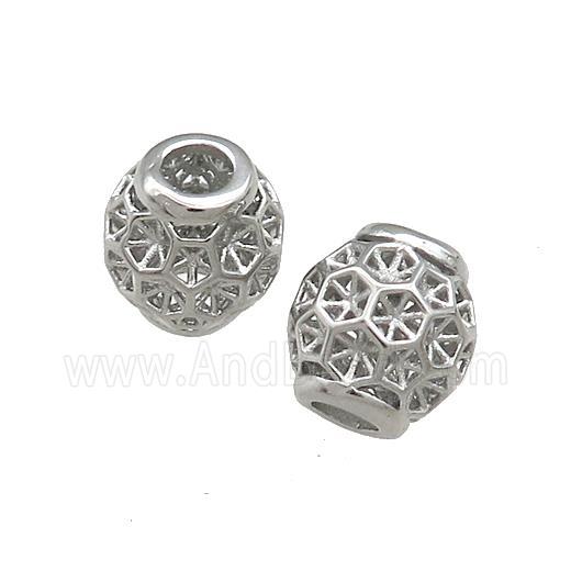 Raw Titanium Steel Barrel Beads Large Hole Hollow