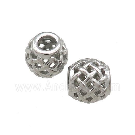 Raw Titanium Steel Round Beads Large Hole Hollow