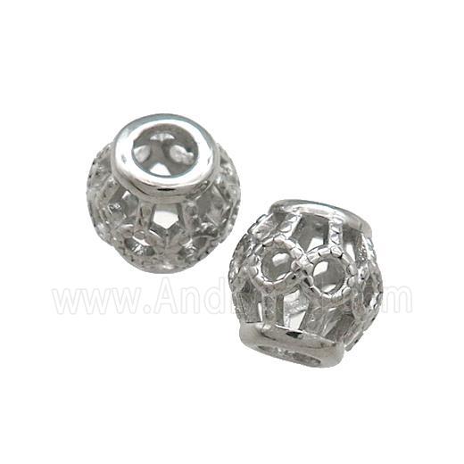 Raw Titanium Steel Round Beads Large Hole Hollow