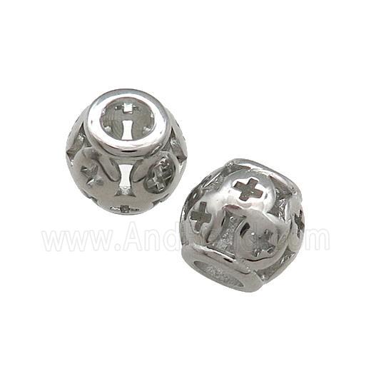 Raw Titanium Steel Barrel Beads Large Hole Hollow