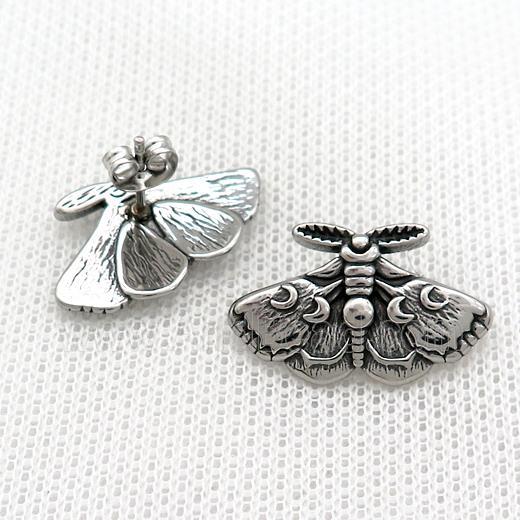 Stainless Steel Stud Earring Butterfly Antique Silver