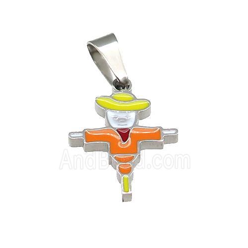 Raw Halloween Witch Charms Stainless Steel Multicolor Enamel
