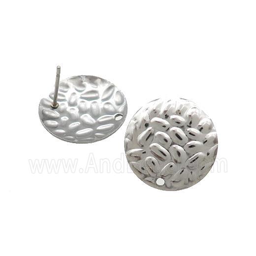 Raw Stainless Steel Stud Earrings Hammered