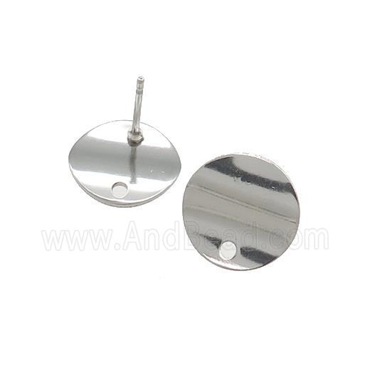 Raw Stainless Steel Stud Earring Circle