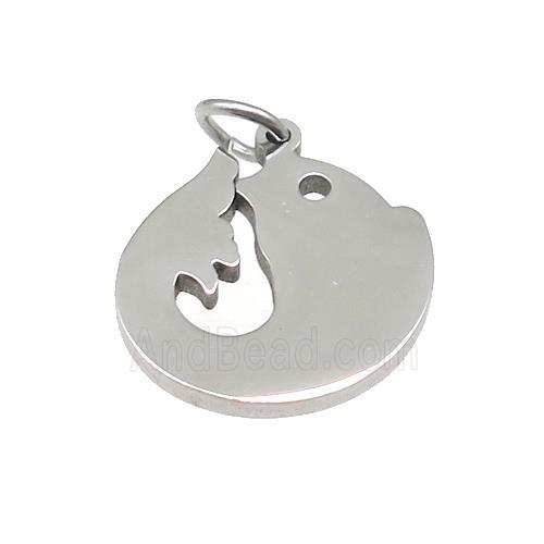 Dolphin Charms Raw Stainless Steel Pendant