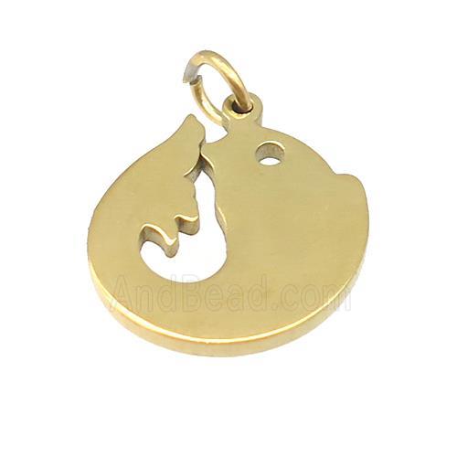 Dolphin Charms Stainless Steel Pendant Gold Plated