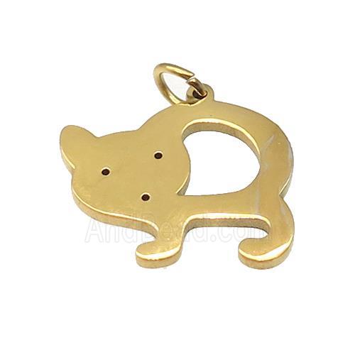 Cats Charms Stainless Steel Pendant Gold Plated