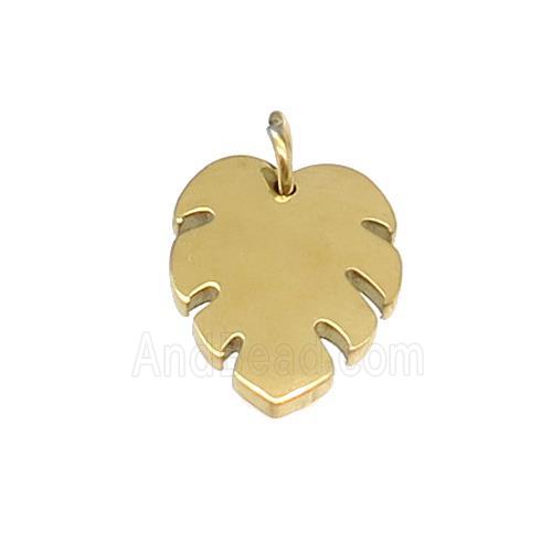 Stainless Steel Leaf Pendant Gold Plated