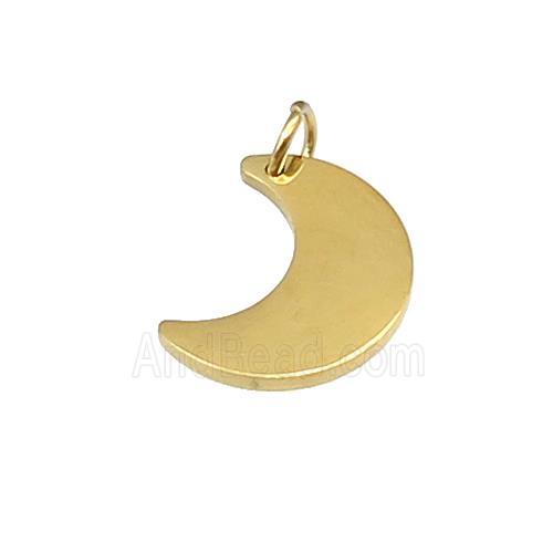 Stainless Steel Moon Pendant Gold Plated
