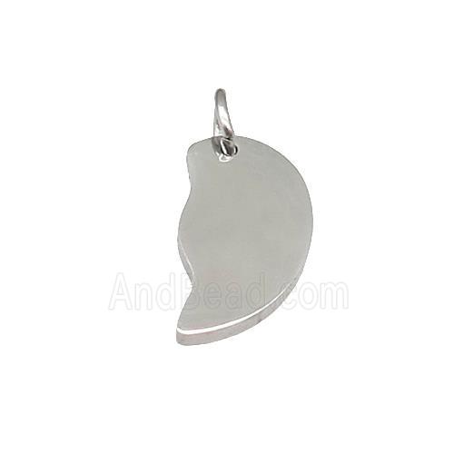 Raw Stainless Steel Leaf Pendant