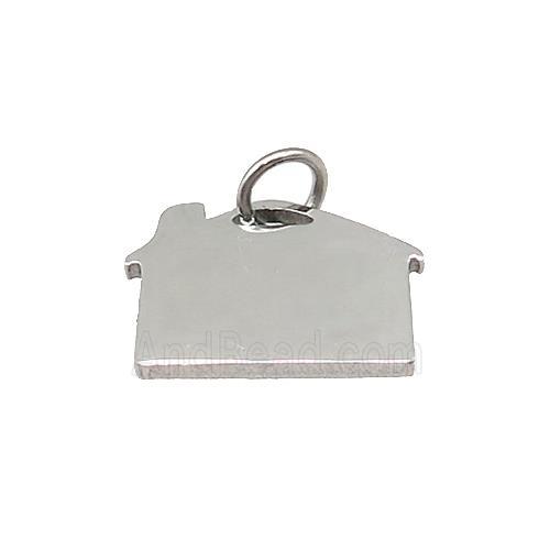 House Charms Raw Stainless Steel Pendant