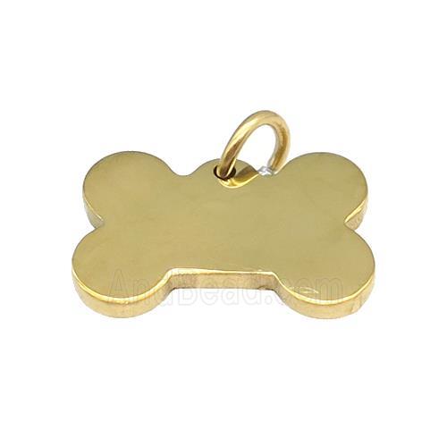 Bone Blank Dog Tags Stainless Steel Pendant Gold Plated