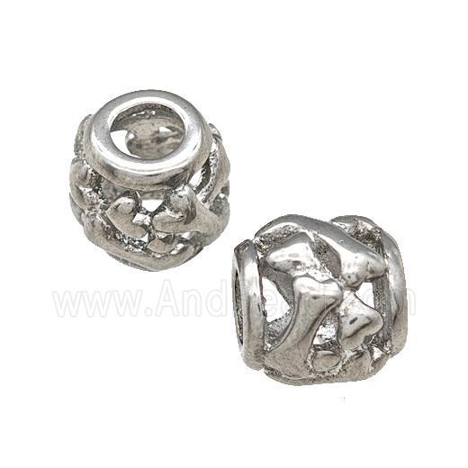 Raw Titanium Steel Barrel Beads Large Hole Hollow