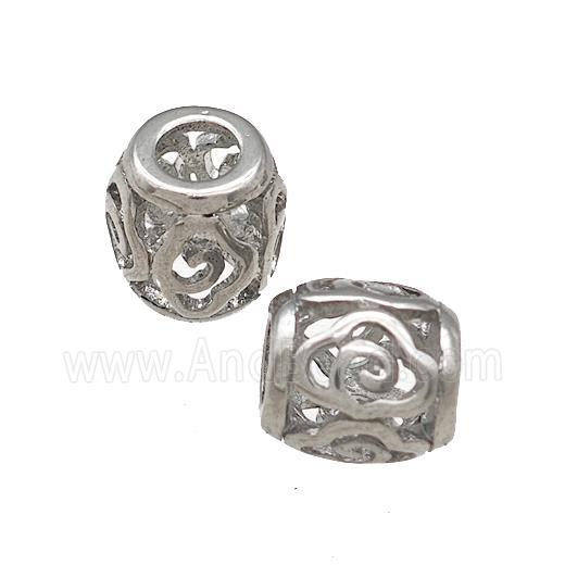 Raw Titanium Steel Barrel Beads Large Hole Hollow
