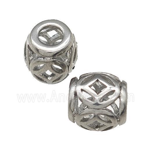 Raw Titanium Steel Barrel Beads Large Hole Hollow