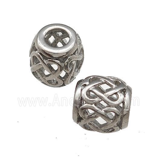 Raw Titanium Steel Barrel Beads Large Hole Hollow