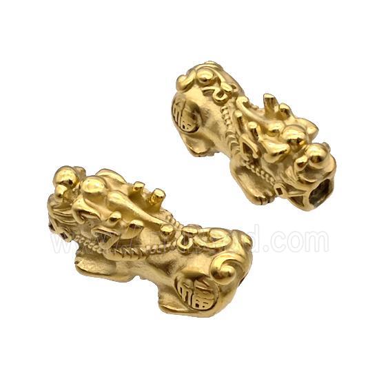 Stainless Steel Pixiu Beads Large Hole Gold Plated