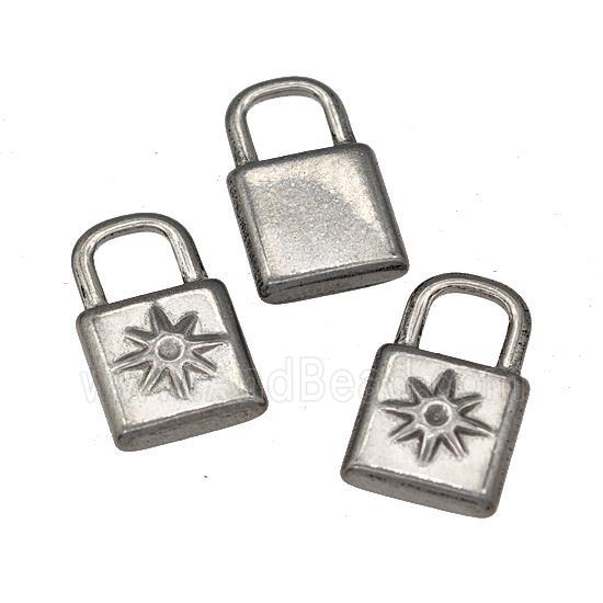 Raw Stainless Steel Lock Pendant