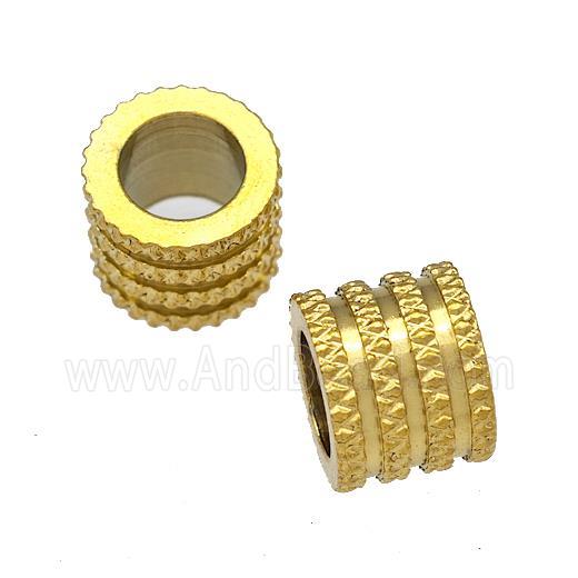 Stainless Steel Tube Beads Large Hole Gold Plated