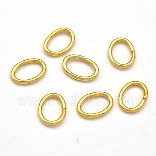 Stainless Steel Oval Jump Rings Gold Plated