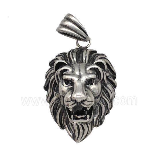 316 Stainless Steel Lion Pendant Antique Silver