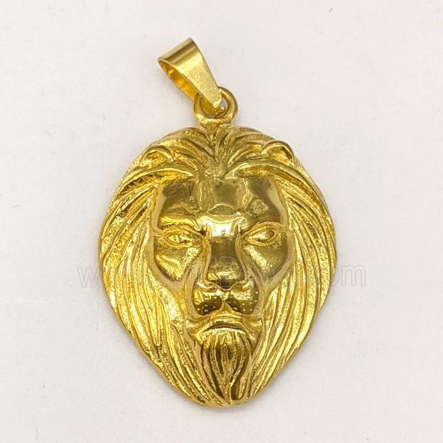 201 Stainless Steel Lion Pendant Gold Plated
