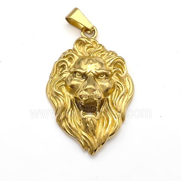 201 Stainless Steel Lion Pendant Gold Plated