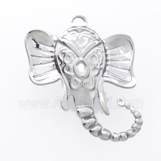 Raw Stainless Steel Elephant Charms Pendant