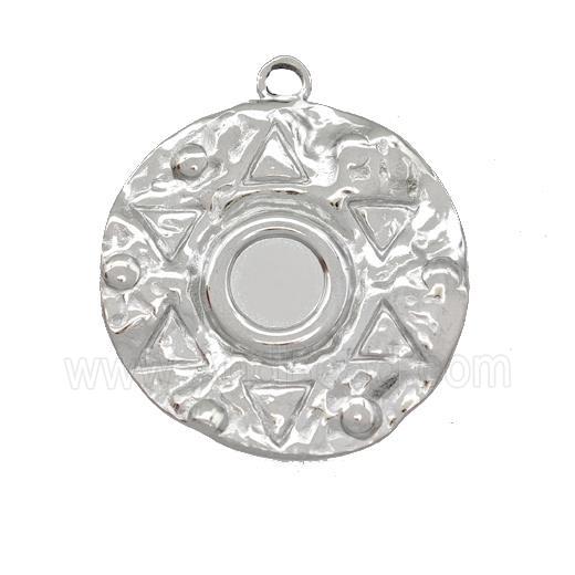 Raw Stainless Steel Circle Pendant