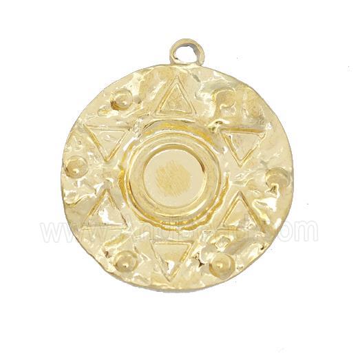 Stainless Steel Circle Pendant Gold Plated