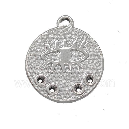 Raw Stainless Steel Eye Charms Pendant Circle
