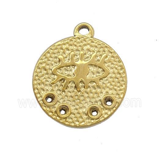 Stainless Steel Eye Charms Pendant Circle Gold Plated