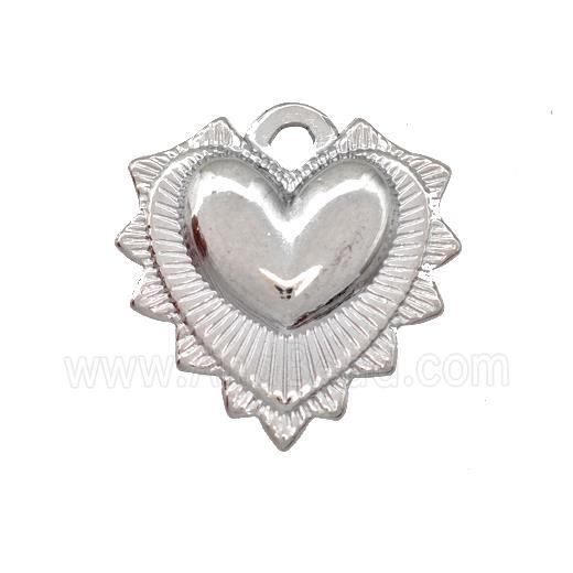Raw Stainless Steel Heart Pendant
