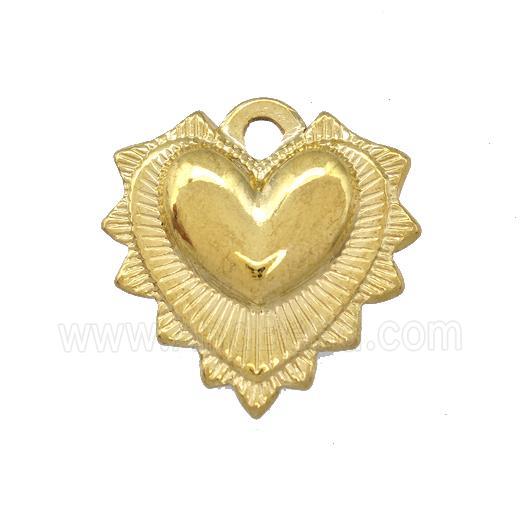 Stainless Steel Heart Pendant Gold Plated