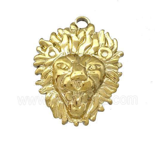 Stainless Steel Lion Charms Pendant Gold Plated