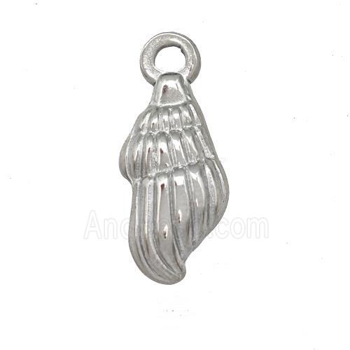 Raw Stainless Steel Conch Shell Charms Pendant