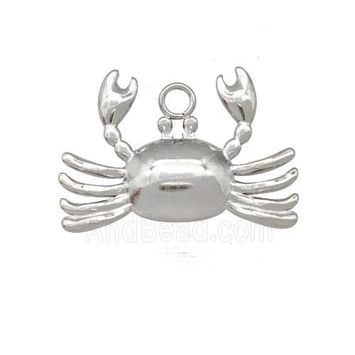 Raw Stainless Steel Crab Charms Pendant