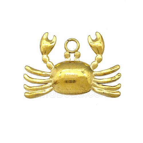 Stainless Steel Crab Charms Pendant Gold Plated