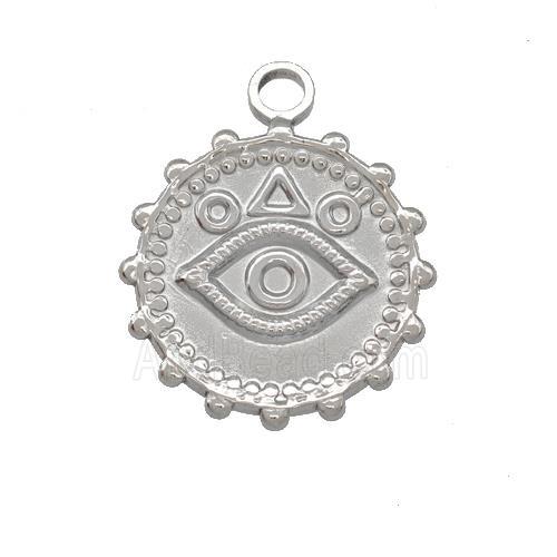 Raw Stainless Steel Eye Charms Pendant Circle