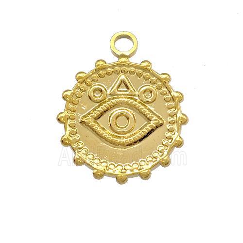 Stainless Steel Eye Charms Pendant Circle Gold Plated