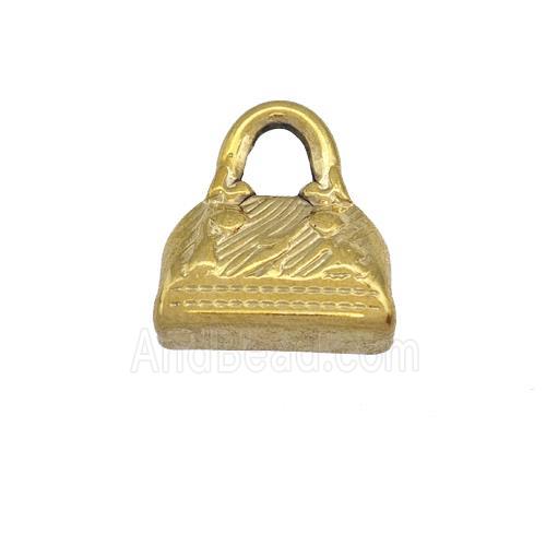 Stainless Steel Bags Charms Pendant Gold Plated
