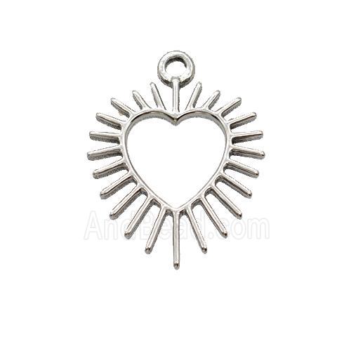 Raw Stainless Steel Heart Pendant