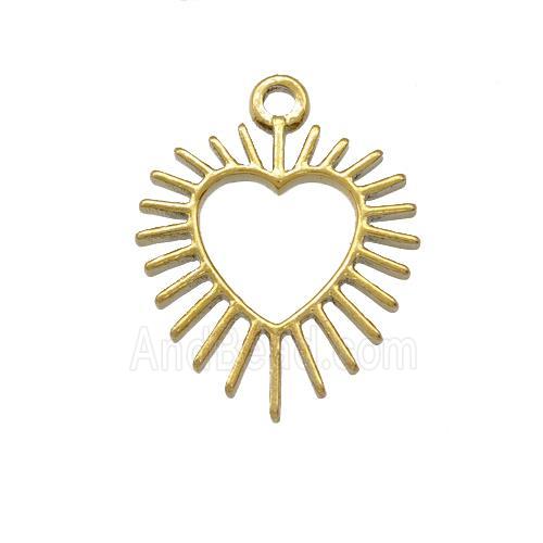 Stainless Steel Heart Pendant Gold Plated